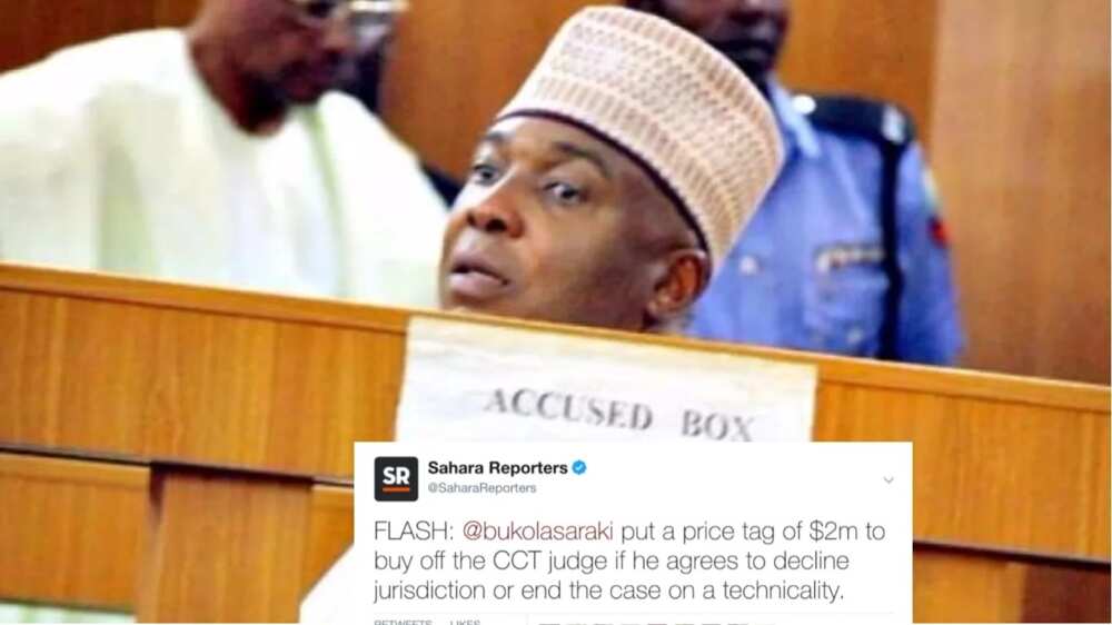 Sahara Reporters has reiterated their allegation that senate president Bukola Saraki bribed Code Of Conduct Tribunal judge