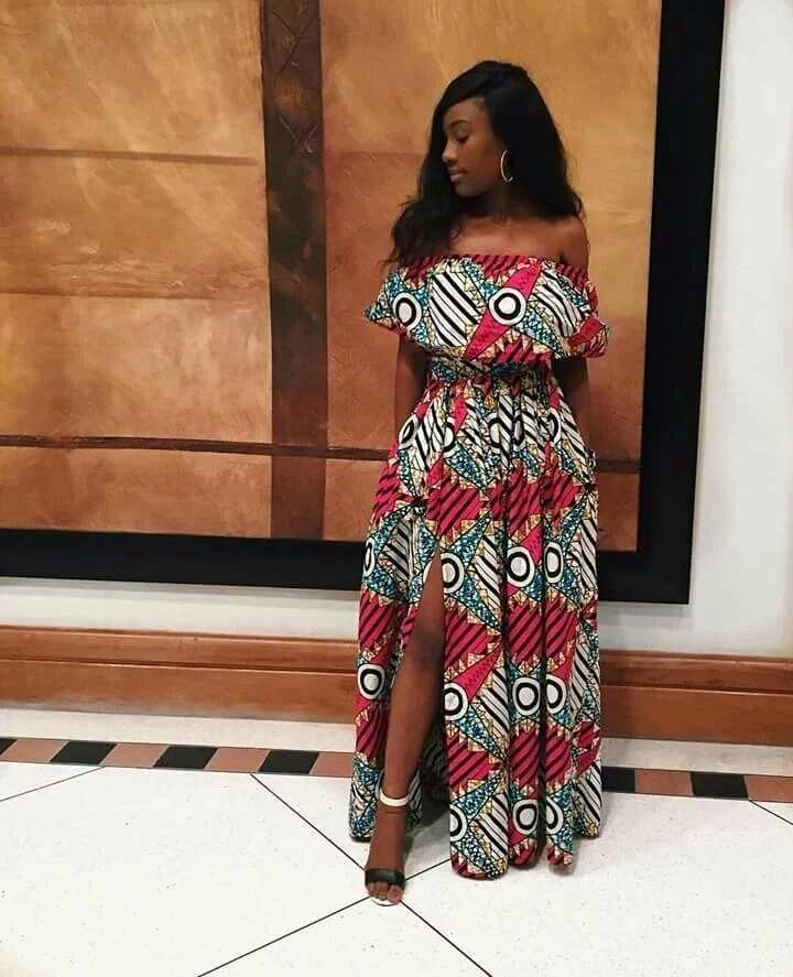 ankara off shoulder gown and top