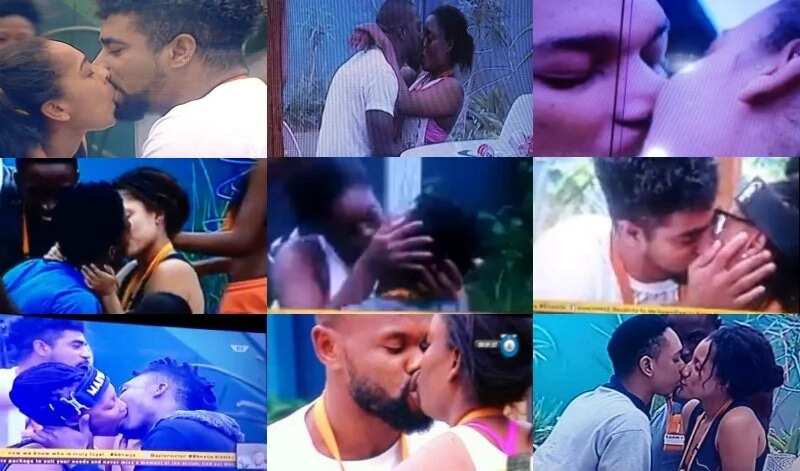 Big Brother Naija housemates do a kissing game (Photos)