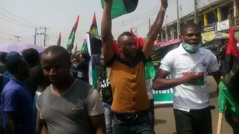 Kanu's Detention: Biafra Protest Hits Lagos (Photos)