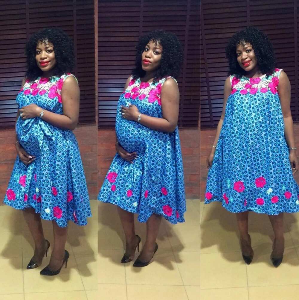 Colorfull Ankara dress for pregnant mothers