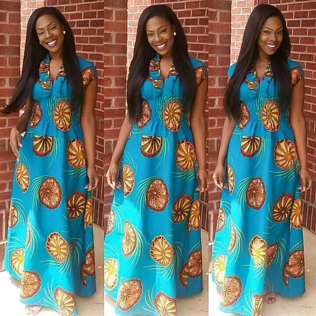 Ankara maxi dress-bell