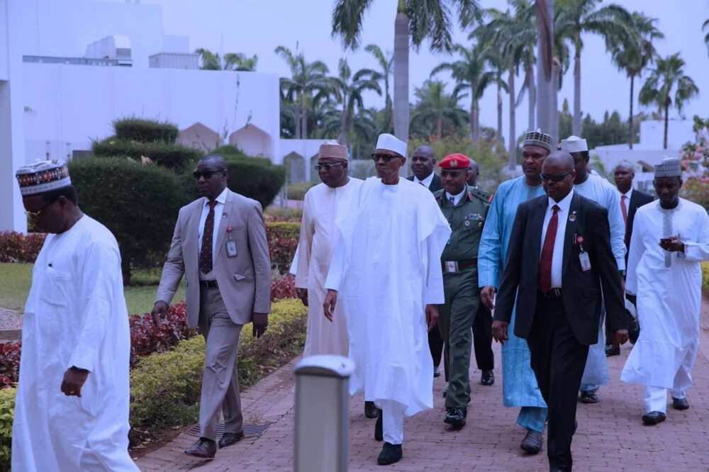 Buhari attends Juma'at Service Buhari attends Juma'at Service