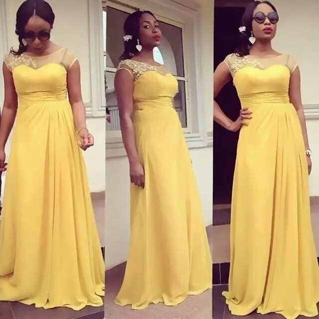 Latest chiffon gown styles in Nigeria