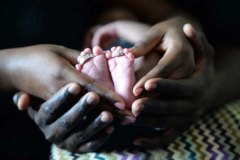 hands and baby hands and baby