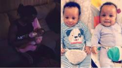 Paul Okoye shares video of him feeding one of his twins early in the morning