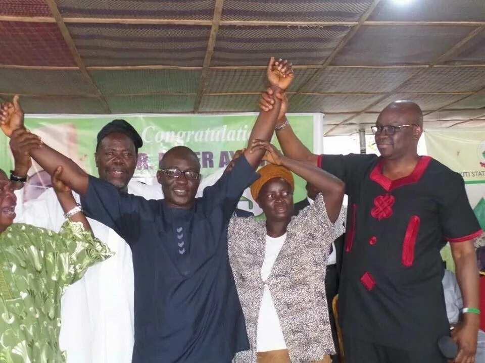 Governor Ayodele Fayose has endorsed his deputy Olusola Eleka as his successor. Photo credit: Facebook, Babafemi Oretuyi Governor Ayodele Fayose has endorsed his deputy Olusola Eleka as his successor. Photo credit: Facebook, Babafemi Oretuyi