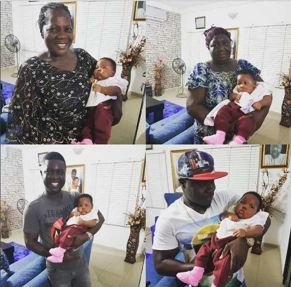 Seyi Law’s wife, daughter return to Nigeria 3 months after delivery in US (photos)