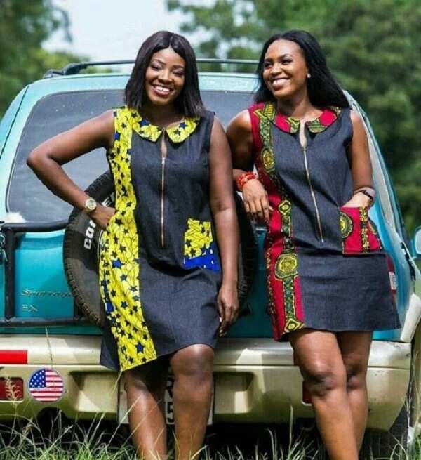 ankara and jeans combination styles