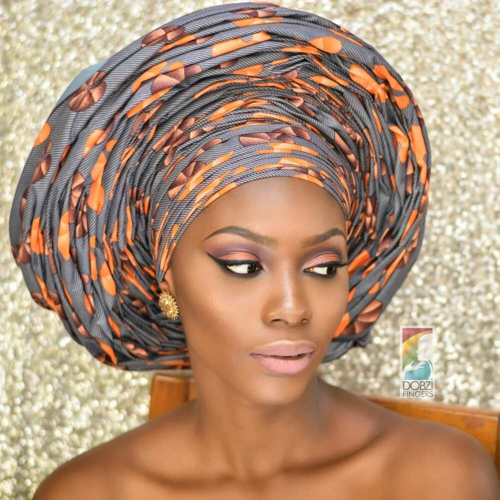 grey gele with ankara grey gele with ankara