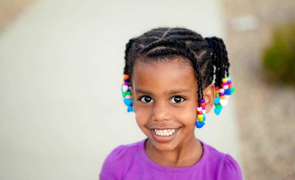 Kids braided hairstyles with beads 