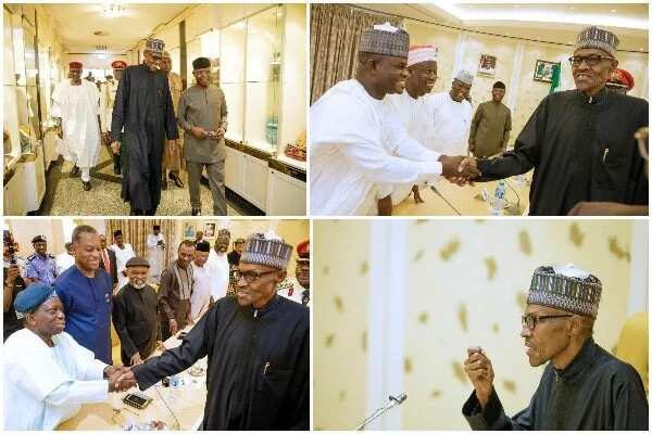 4 governors who welcomed Buhari in Abuja today