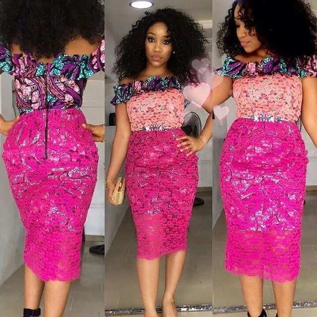 Ankara dresses with lace that are popular this season Legit.ng