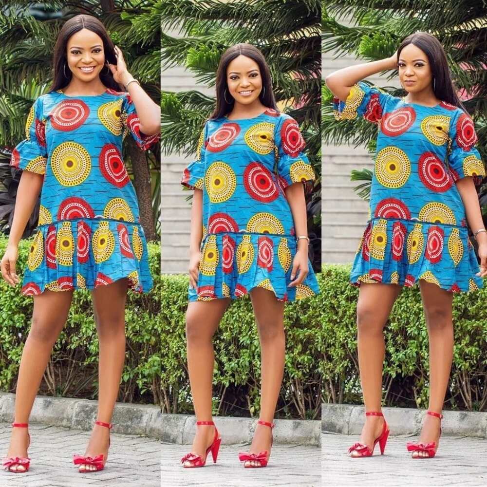 Perfect casual ankara gown with a bright pattern