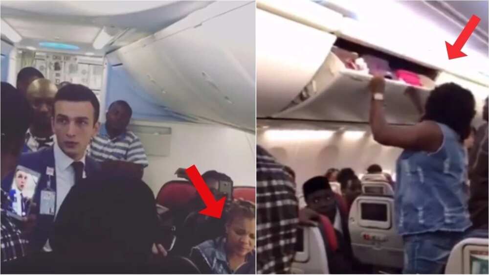 Nigerian lady kicked off Turkish flight for assaulting air hostess (photos, video)