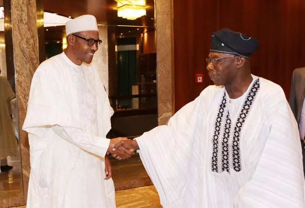 Obasanjo currently meeting with Buhari inside Aso Rock