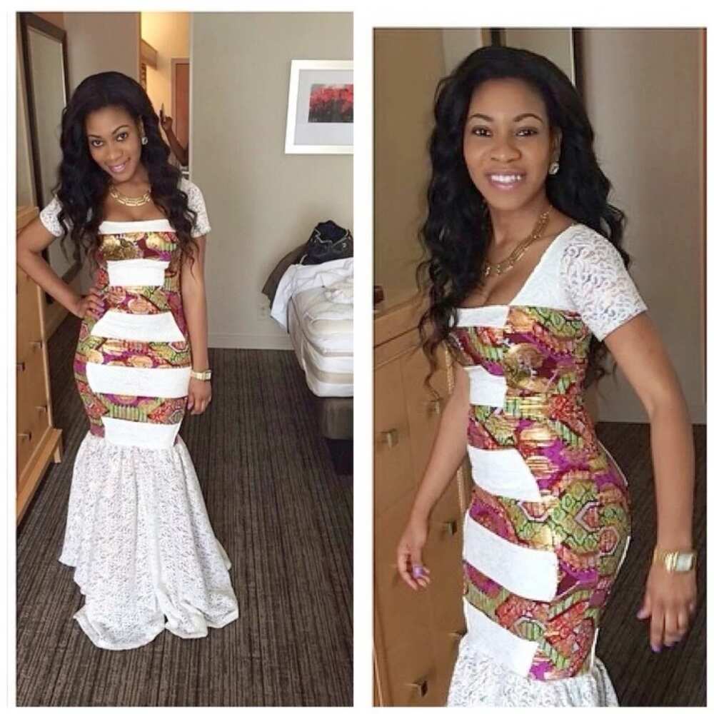 A dress with lace "tail" A dress with lace "tail"