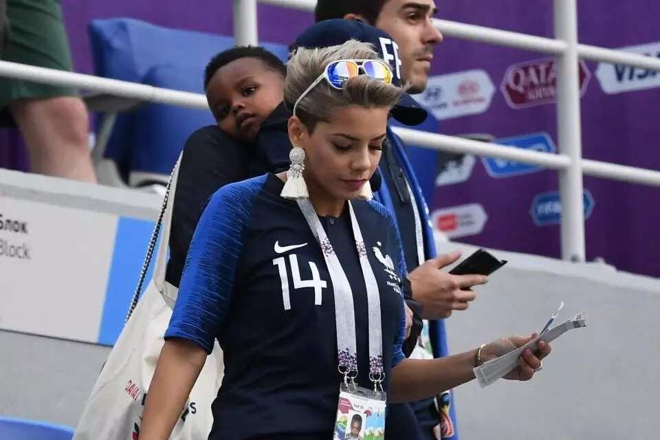 Pogba’s girlfriend joins mum to cheer France against Uruguay at Russia World Cup