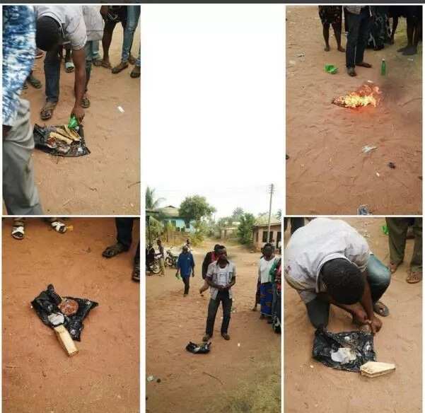 PHOTO: Pastor Caught Burying Charms on Crusade Ground