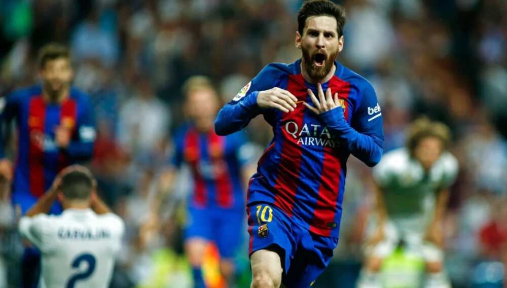 Messi celebrates his goal