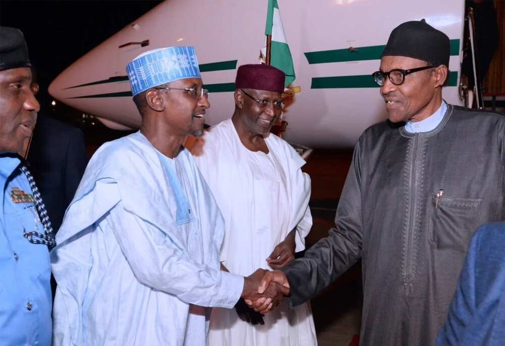 Breaking: Buhari lands in Abuja after visit to Trump, technical stop-over in London