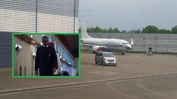 President Buhari's aircraft allegedly spotted parking in London