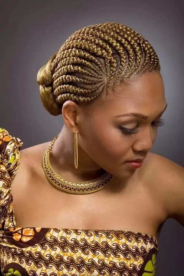 Gold braided bun
