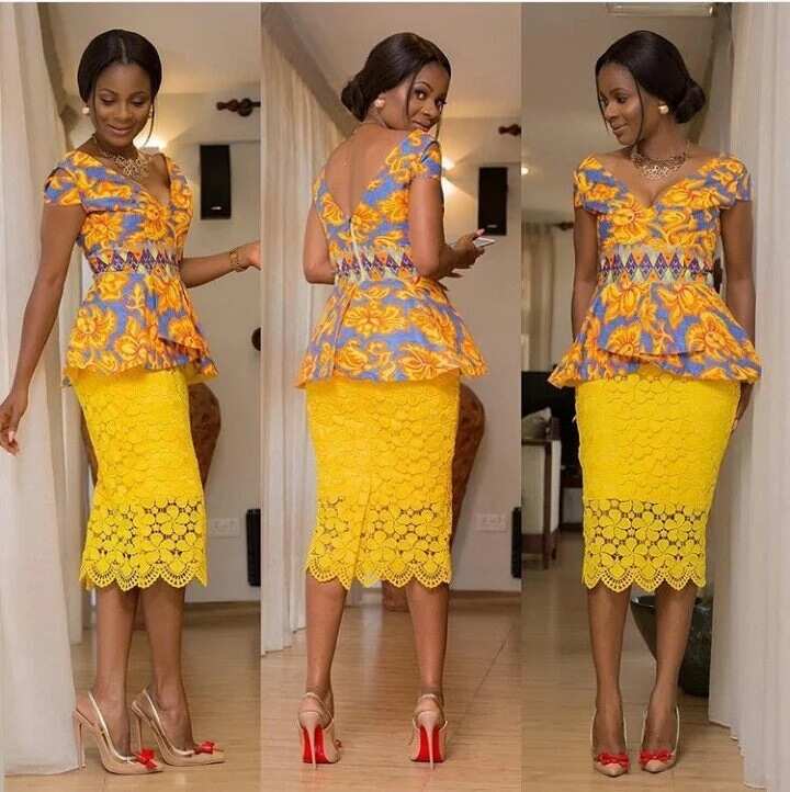 short ankara skirt and blouse