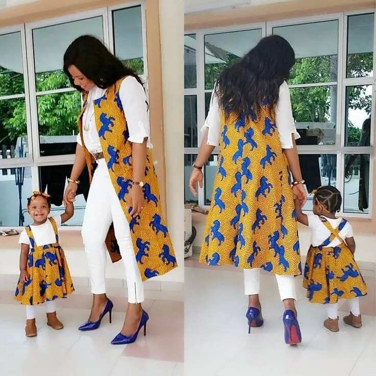 Ankara casual outfits for mom and daughter