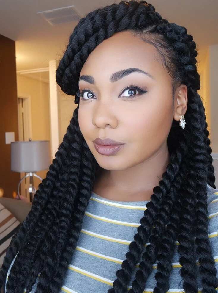 Kinky braids hairstyles in Nigeria - Havana twist