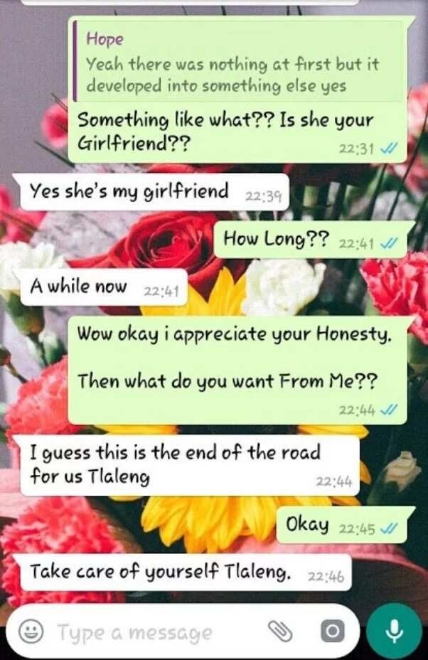 Lady shares message of how her boyfriend broke up with her on WhatsApp (photos)
