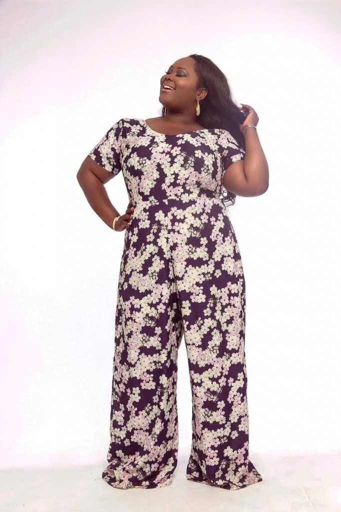 Ankara jumpsuit for plus size with floral pattern