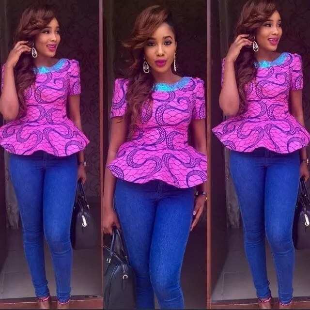 ankara top on jean trouser