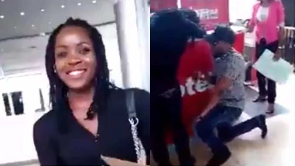 Nigerian lady gets forced to say YES after her fiance proposed to her publicly