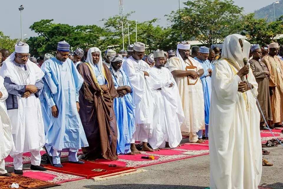 Buhari at eid prayers
