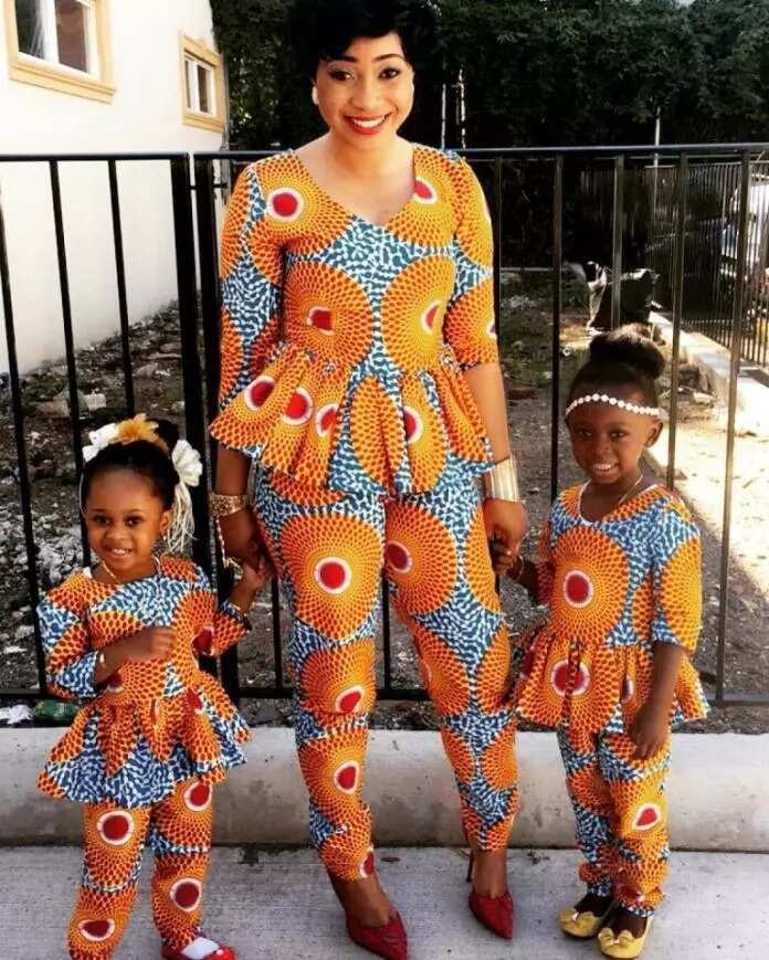 Ankara suits with peplum for mother and daughters