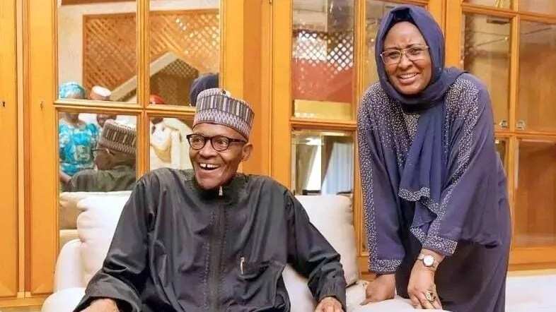 President Buhari with his wife, Aisha