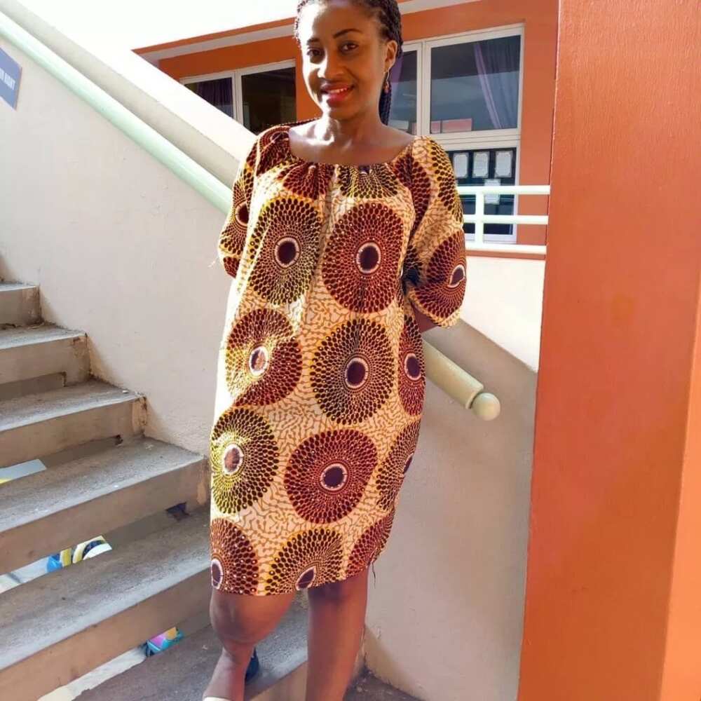 Ankara brown gown