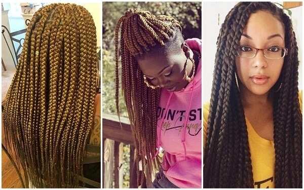 BIG BOX BRAIDS NEAT WITHOUT GEL AND ELASTIC BAND