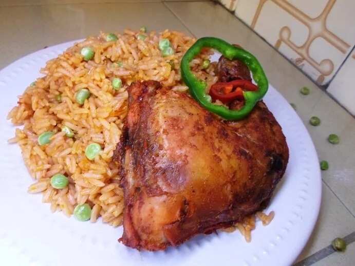 Jollof rice and chicken