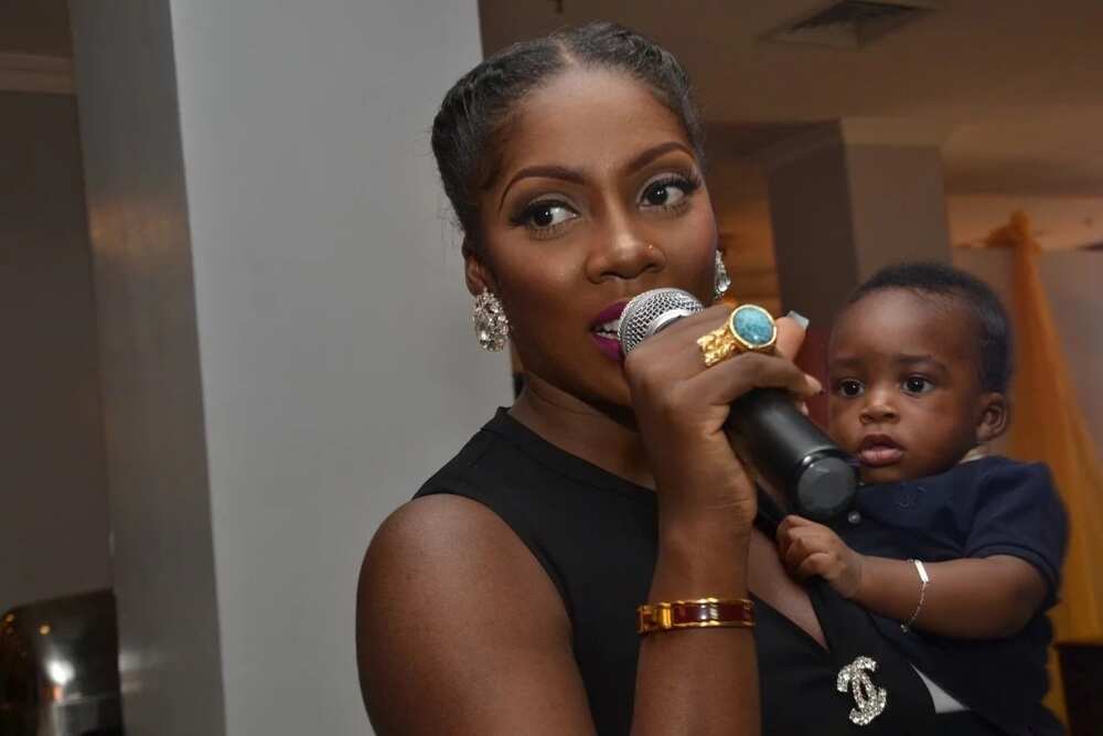 Tiwa Savage with her baby at the event