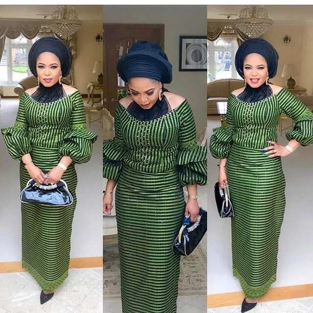 Long Aso Ebi gown style