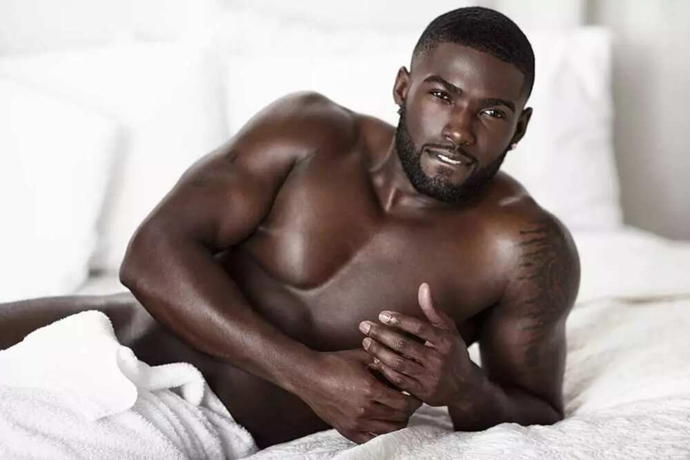 Gorgeous man in bed