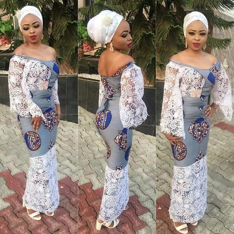 Aso ebi styles with lace for pregnant women