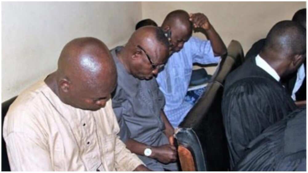 INEC officials docked. Photo source: Vanguard