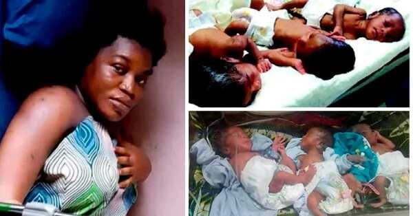 Nigerian lady delivers triplets