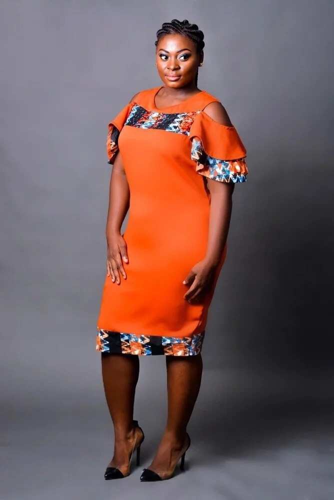 plain and pattern ankara dresses