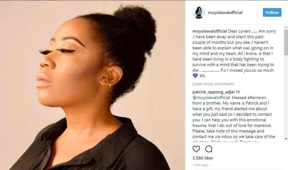 Moyo Lawal responds to rumours that she wanted to take her own life