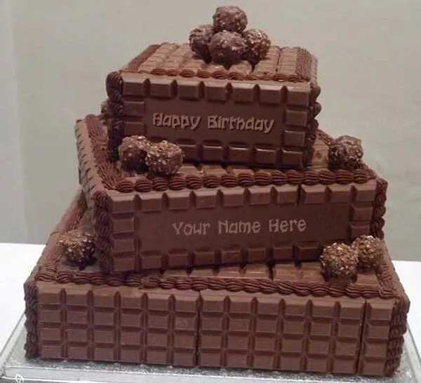 Most beautiful chocolate birthday cake with name