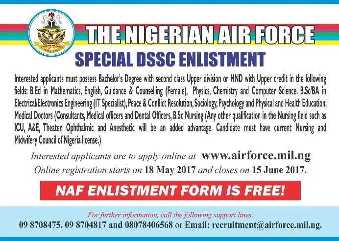 Nigerian Air Force commences 2017 recruitment exercise